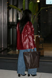 Women's Brown Leather Utility Tote Bag Purse With Laptop and Multiple pockets. Handcrafted. Quiet Luxury.
