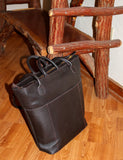 Women's Brown Leather Utility Tote Bag Purse With Laptop and Multiple pockets. Handcrafted. Quiet Luxury