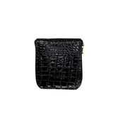 Everyday croco zip leather wallet for women in black. Stylish and durable wallets 