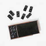 Handcrafted Leather Domino Set Black